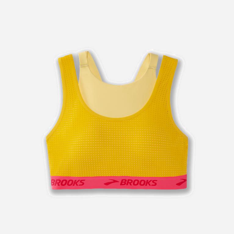 Brooks Drive Mesh Womens Running Bra Ireland Yellow/Tangerine/Sunsprite (TBQN-51906)